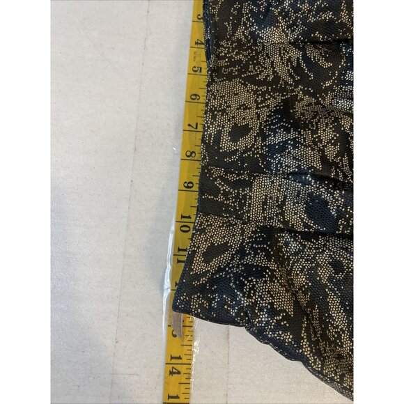 H&M Skirt Jacquard Black & Gold Floral Pattern Size 2 - Picture 5 of 5